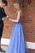 Royal Blue Tulle A-Line Prom Gown Long Evening Dress with Sequin Appliqués