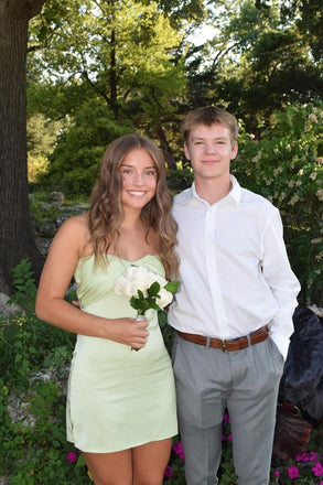 Strapless Sage A Line Bodycon Mini Dress Slit Short Homecoming Dress with Ruched