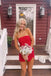 Strapless Red Tight Dress Royal Blue Short Homecoming Dress