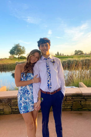 Strapless Blue Satin Short Homecoming Dress Bodycon Party Dress