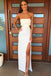 sheath cutout evening dresses with split simple strapless long prom dress dtp774