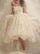 Off Shoulder Tulle Beaded Flowers Strapless Prom Homecoming Dress