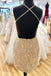 Gorgeous Backless Bodycon Short Party Dress Beading Homecoming Dress