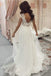 A-line V-neck Lace Top Wedding Dresses Tulle Bridal Gown