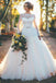 princess long sleeves ball gown bateau backless wedding dress with lace dtw260