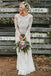 bohemian bateau long sleeves backless lace wedding dresses dtw205