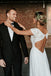 Bohemian A-Line Bateau Keyhole Back Lace Chiffon Wedding Dresses