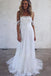 Flowy Off-the-Shoulder Strapless Lace Beach Boho Wedding Dresses