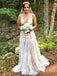 A-Line Spaghetti Straps Outdoor Wedding Dress with Appliques