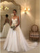 Princess A-Line V-Neck Backless Wedding Dress with Appliques