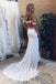 Mermaid Off-the-Shoulder Backless Lace Wedding Dress with Split