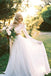 two piece round neck long sleeves lace beach boho wedding dress dtw229
