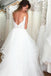 Princess V-neck Spaghetti Wedding Dress with Appliques Beading