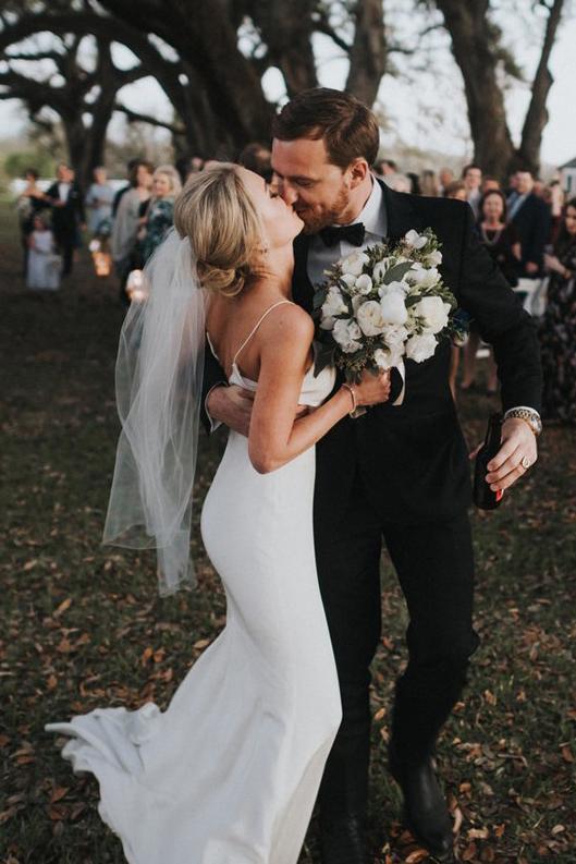 Simple Bridal Gown Mermaid Spaghetti Straps Backless Wedding Dress