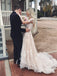 a-line v-neck long sleeves romantic wedding dress with appliques dtw356