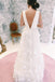 A-line V-Neck Sleeveless Wedding Dress with Appliques