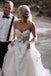 Chic A-line Sweetheart Boho Rustic Wedding Dress With Appliques