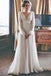 elegant v-neck chiffon beach wedding dresses with long sleeves dtw341