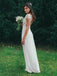Cap Sleeves Sheath V-Neck Backless Wedding Dresses with Lace