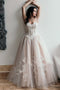 Sweetheart Tulle Rustic Wedding Dress A-line Appliques Bridal Gown