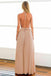 Backless Chiffon Long Prom Dress, A-Line Halter Blush Evening Dress