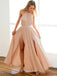 Backless Chiffon Long Prom Dress, A-Line Halter Blush Evening Dress