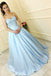 a-line sweetheart light blue ball gown prom dress with appliques dtp731