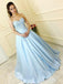 A-Line Sweetheart Light Blue Ball Gown Prom Dress with Appliques