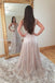 Sparkly A-line V-neck Tulle Formal Prom Dresses with Sequins