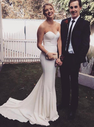 mermaid formal evening gown sweetheart mermaid ivory long prom dress dtp219