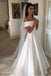 elegant a-line beach wedding dress off shoulder simple bridal dress dtw243