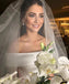 Elegant A-line Beach Wedding Dress Off Shoulder Simple Bridal Dress
