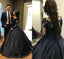 Ball Gown Lace Long Sleeves Prom Dress Black Quinceanera Dresses