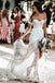 ivory sheath lace wedding dresses sweetheart split beach bridal dress dtw247