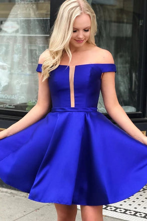 royal blue short prom dresses simple short homecoming dress dth361