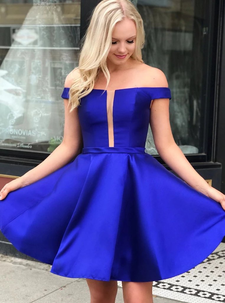 Royal Blue Short Prom Dresses Simple Short Homecoming Dress DTH361 DressTok.co.uk Royal Blue Short Prom Dresses Simple Short Homecoming Dress DTH361 DressTok.co.uk
