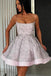 spaghetti straps short prom dress strapless sparkly cocktail dresses dth335