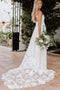 Beach Spaghetti Sheath Wedding Dresses Rose Lace Boho Bridal Gown