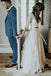 two piece beach bridal dress 3/4 sleeves lace chiffon wedding dress dtw249