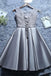 Burgundy Short Evening Dress Satin Lace A-line Short Homecoming Dress