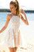 lace boho homecoming dresses halter neck lace cocktail party dress dth309
