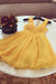 chic a-line yellow v-neck short homecoming dresses graduation dress dth365