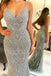 mermaid long prom dress with beads spaghetti formal evening dresses dtp778