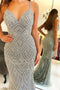 Mermaid Long Prom Dress With Beads Spaghetti Formal Evening Dresses