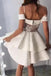 Off Shoulder A-line Ivory Homecoming Party Dress With Layers