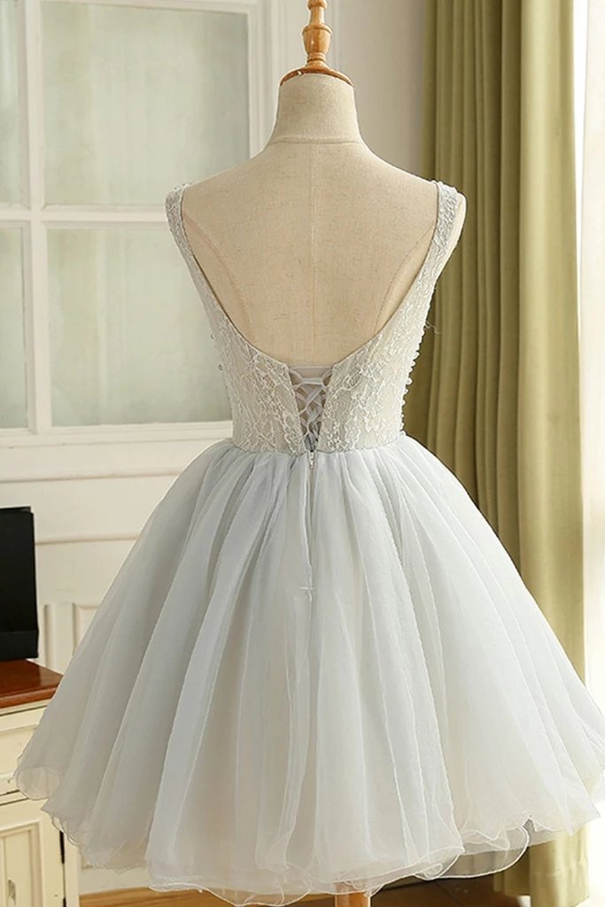 Princess Tulle Graduation Dresses Short Homecoming Dress With Beading