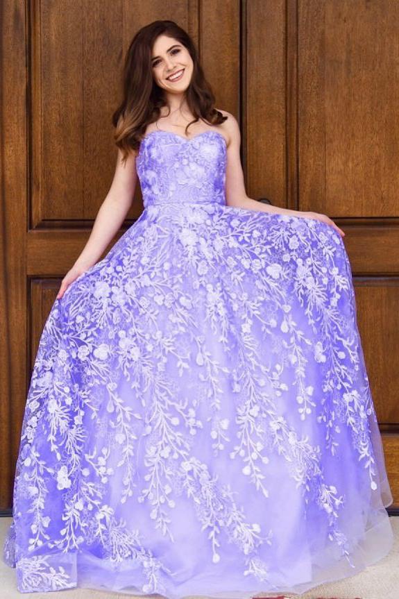 appliques long formal gown sweetheart tulle long prom dresses dtp820