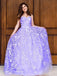 Sweetheart Tulle Long Prom Dresses, Appliques Long Formal Gown