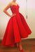 red short graduation dresses sweetheart high low prom dress dth305