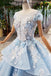 Sky Blue Quinceanera Dresses Ball Gown Vintage Wedding Dress With Appliques Beading